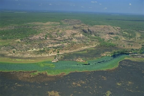 A billabong, the backwater of a river, on the floodplain of the East Alligator River near the border of Arnhemland and Kakadu National Park, Northern Territory