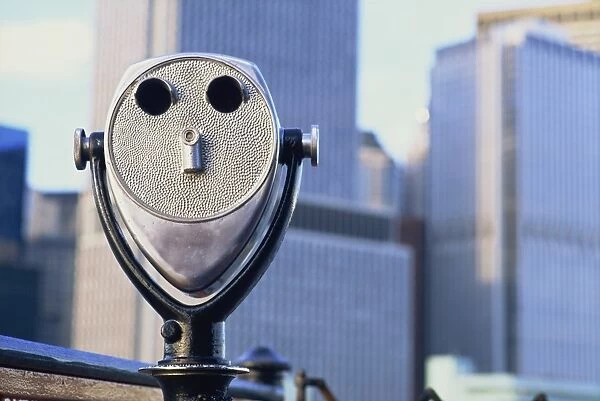 Binoculars for viewing Manhattan skyline