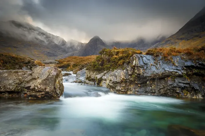 Framed Print : The Black Cuillin mountains in Glen Brittle from the Fairy Pools, Isle of Skye, Inner Hebrides Framed Print : The Black Cuillin mountains in Glen Brittle from the Fairy Pools, Isle of Skye, Inner Hebrides