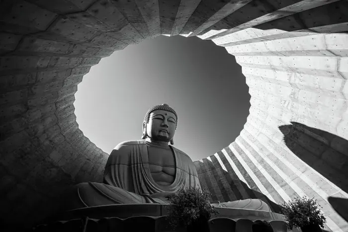 Framed Print : Black and White of a Buddha statue framed in circular architecture, Hill of the Buddha, Sapporo, Hokkaido, Japan, Asia Framed Print : Black and White of a Buddha statue framed in circular architecture, Hill of the Buddha, Sapporo, Hokkaido, Japan, Asia