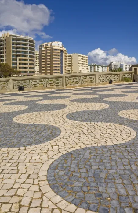 Framed Print : Black and white cobble design on the promenade above Praia da Rocha beach Framed Print : Black and white cobble design on the promenade above Praia da Rocha beach