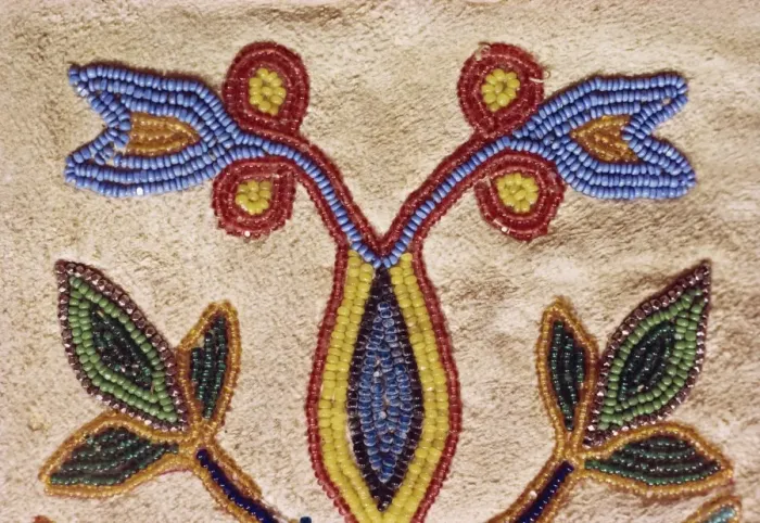 Framed Print : Detail of Blackfoot gloves from around 1890, buckskin with glass beads, Robert A Framed Print : Detail of Blackfoot gloves from around 1890, buckskin with glass beads, Robert A