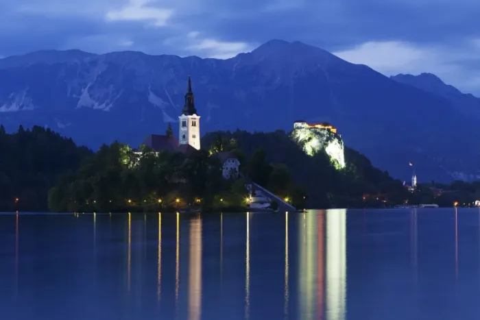 Framed Print : Blejski Otok Island with Santa Maria Church, Bled Castle, Lake Bled, Gorenjska, Julian Alps, Slovenia, Europe Framed Print : Blejski Otok Island with Santa Maria Church, Bled Castle, Lake Bled, Gorenjska, Julian Alps, Slovenia, Europe