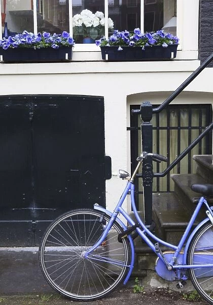 Blue bicycle, Amsterdam, Netherlands, Europe