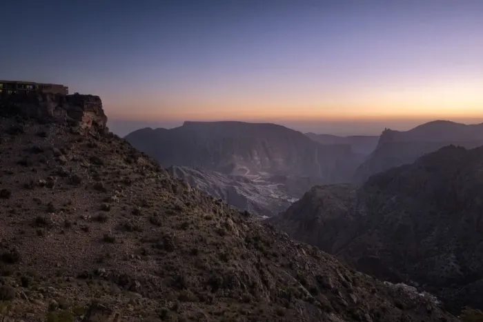 Framed Print : Blue hour on the rocky landscape of Jebel Akhdar mountains in Oman, Middle East Framed Print : Blue hour on the rocky landscape of Jebel Akhdar mountains in Oman, Middle East
