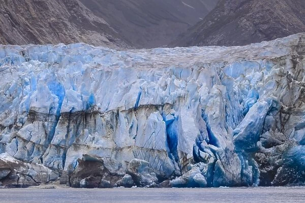 Blue ice face of Sawyer Glacier, Stikine Icefield, Tracy Arm Fjord, Alaska, United