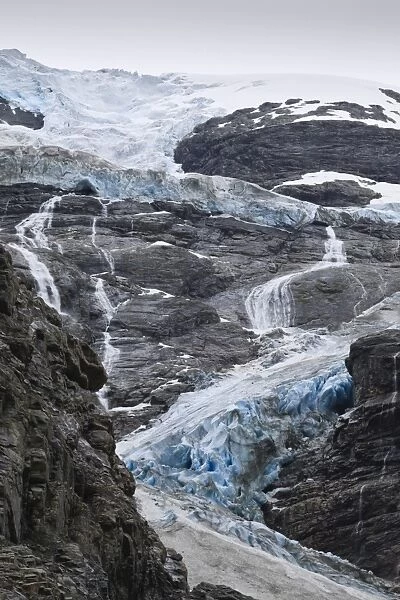 Blue ice of Kjenndalen Glacier, Jostedalsbreen National Park, Lodal Valley, Norway, Scandinavia, Europe