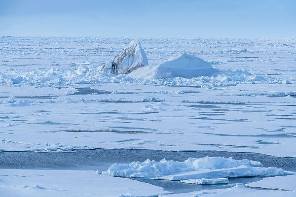 Blue iceberg in the high Arctic close to the North Pole, Arctic