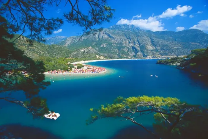 Framed Print : The Blue Lagoon, Bay of Oludeniz, Olu Deniz, near Fethiye, Anatolia, Turkey