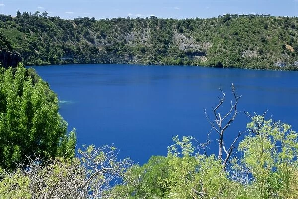 The Blue Lake, one of three crater lakes at the top of Mount Gambier, an extinct volcano