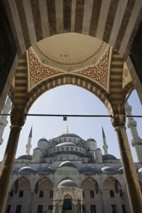 Framed Print : Blue Mosque from courtyard, Istanbul, Turkey, Europe Framed Print : Blue Mosque from courtyard, Istanbul, Turkey, Europe