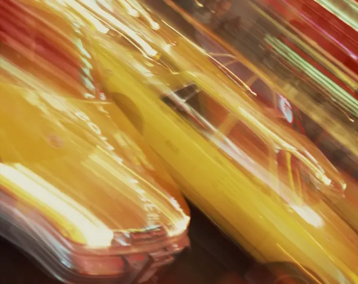 Framed Print : Blurred yellow cabs, New York, United States of America, North America Framed Print : Blurred yellow cabs, New York, United States of America, North America