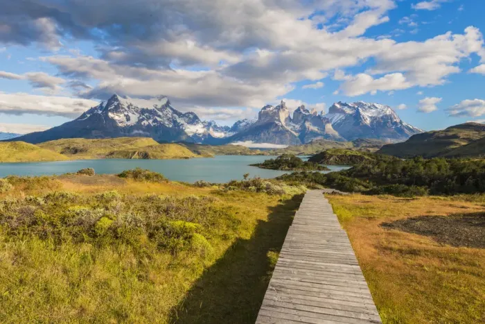 Framed Print : Boardwalks at Lake Pehoe, Torres Del Paine National Park, Patagonia, Chile, South America Framed Print : Boardwalks at Lake Pehoe, Torres Del Paine National Park, Patagonia, Chile, South America