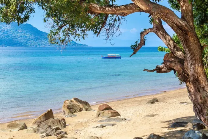 Framed Print : Boat anchored off the beach at Nosy Komba island, North West Madagascar, Indian Ocean, Africa Framed Print : Boat anchored off the beach at Nosy Komba island, North West Madagascar, Indian Ocean, Africa