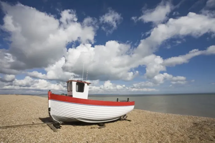 Framed Print : Boat on the beach, Dungeness, Kent, England, United Kingdom, Europe Framed Print : Boat on the beach, Dungeness, Kent, England, United Kingdom, Europe