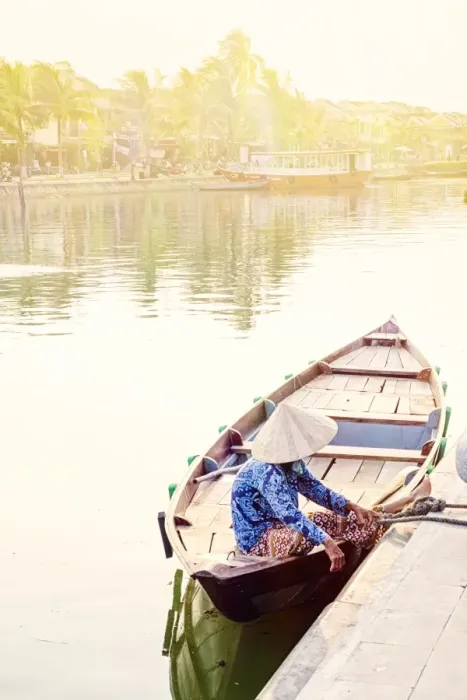 Framed Print : A boat driver in a conical hat in Hoi An, Vietnam, Indochina, Southeast Asia, Asia Framed Print : A boat driver in a conical hat in Hoi An, Vietnam, Indochina, Southeast Asia, Asia