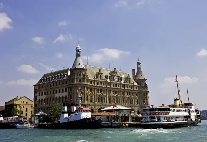 Framed Print : Boat in front of Haydarpasa Terminus railway station, Istanbul, Turkey, Europe, Eurasia Framed Print : Boat in front of Haydarpasa Terminus railway station, Istanbul, Turkey, Europe, Eurasia