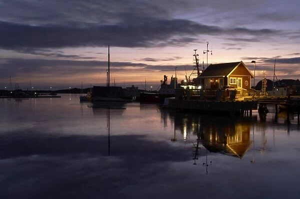 Boat house at dawn