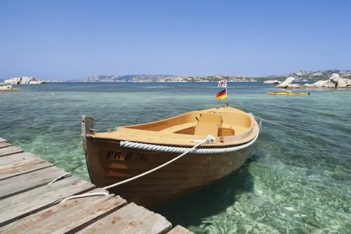 Framed Print : Boat at a jetty, Palau, Sardinia, Italy, Mediterranean, Europe Framed Print : Boat at a jetty, Palau, Sardinia, Italy, Mediterranean, Europe