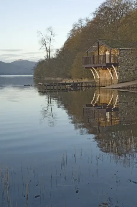 Framed Print : The Boathouse, Lake Ullswater, Lake District National Park, Cumbria, England