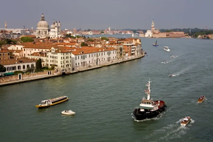 Framed Print : Boats on Canale della Giudecca Framed Print : Boats on Canale della Giudecca