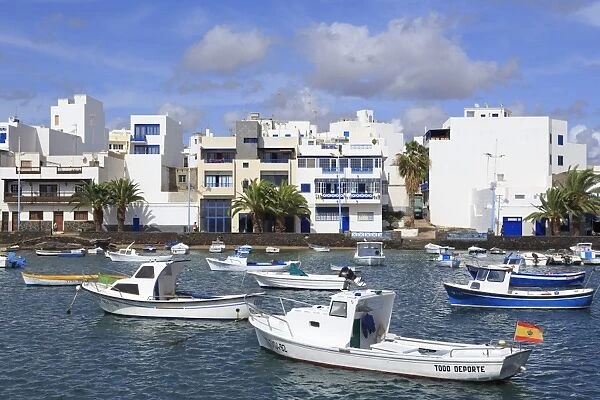 Boats in Charco de San Gines, Arrecife, Lanzarote Island, Canary Islands, Spain, Atlantic, Europe