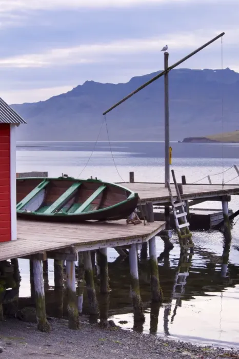 Framed Print : Boats in Eskifjordur village, Eskifjordur fjord, East Fjords region (Austurland) Framed Print : Boats in Eskifjordur village, Eskifjordur fjord, East Fjords region (Austurland)