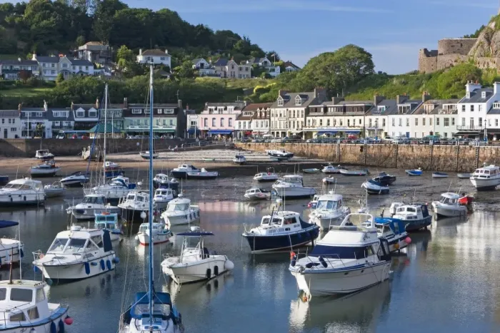 Framed Print : Boats in Gorey harbour, Jersey, Channel Islands, United Kingdom, Europe Framed Print : Boats in Gorey harbour, Jersey, Channel Islands, United Kingdom, Europe
