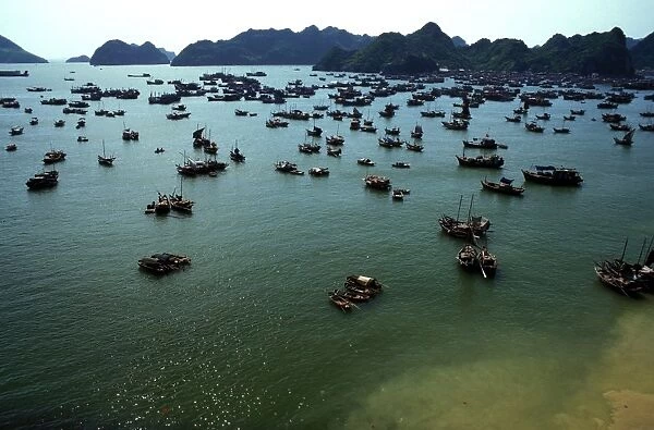 Boats in Ha-Long Bay, UNESCO World Heritage Site, Vietnam, Indochina, Southeast Asia, Asia