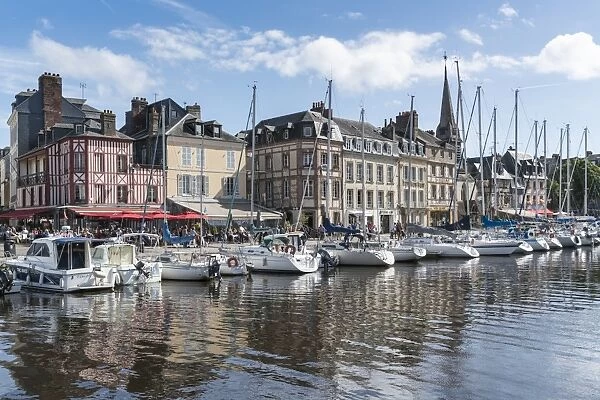 Boats in the harbour, Honfleur, Normandy, France, Europe