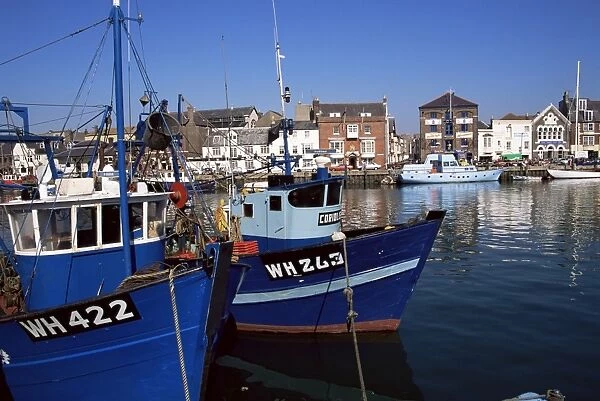 Boats in harbour, Weymouth, Dorset, England, United Kingdom