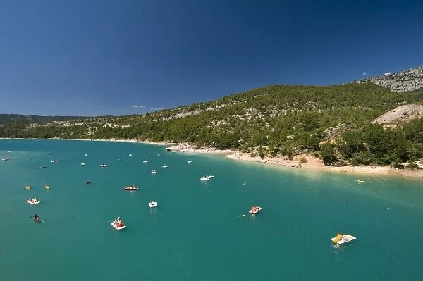 Boats on Lake Sainte Croix, Alpes-de-Haute-Provence, Provence, France, Europe