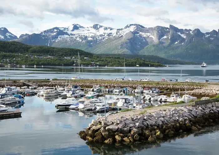 Framed Print : Boats moored in marina, Ornes, Nordland, Norway, Scandinavia, Europe Framed Print : Boats moored in marina, Ornes, Nordland, Norway, Scandinavia, Europe