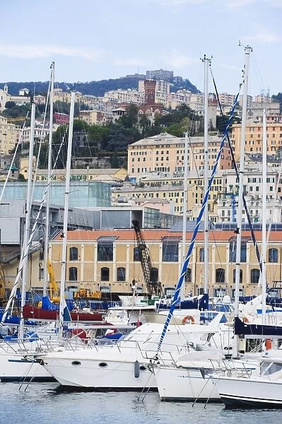Boats in Porto Vecchio, Genoa (Genova), Liguria, Italy, Europe