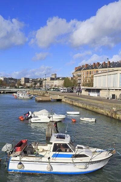 Boats in Saint Francois Quarter, Le Havre, Normandy, France, Europe
