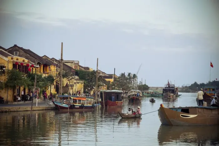 Framed Print : Boats at the Thu Bon river, Hoi An, Vietnam, Indochina, Southeast Asia, Asia Framed Print : Boats at the Thu Bon river, Hoi An, Vietnam, Indochina, Southeast Asia, Asia