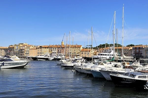 Boats in Vieux Port harbour, St. Tropez, Var, Provence, Cote d Azur