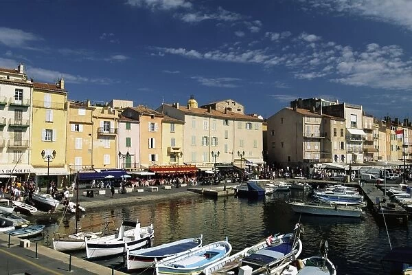 Boats and waterfront, St. Tropez, Var, Cote d Azur, Provence, French Riviera, France