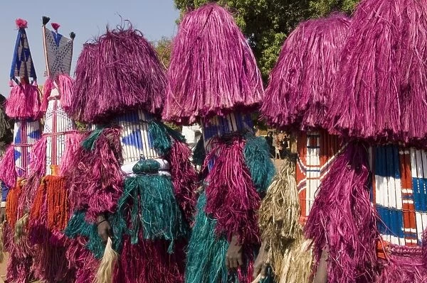 Bobo masks during festivities in Sikasso, Mali, Africa