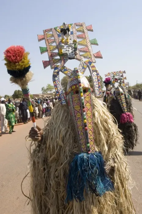 Framed Print : Bobo masks during festivities, Sikasso, Mali, Africa Framed Print : Bobo masks during festivities, Sikasso, Mali, Africa