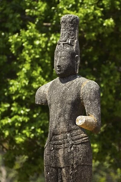 Bodhisattva statue at the old Mudu Maha Vihara temple in coastal sand dunes at Pottuvil, Arugam Bay, Eastern Province, Sri Lanka, Asia