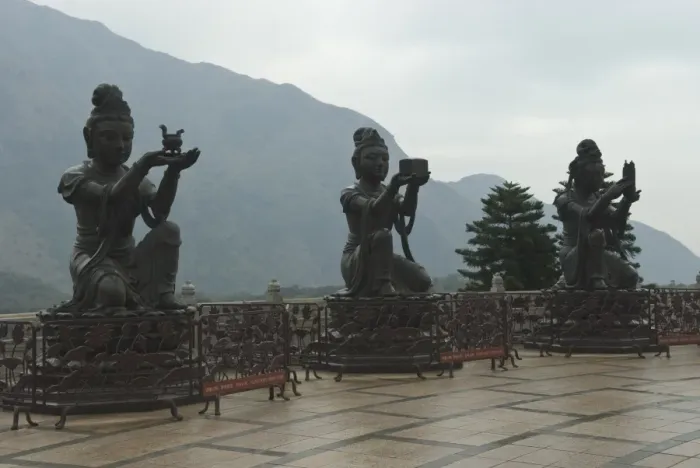 Framed Print : Bodhisattvas (Buddhist saints) around the Big Buddha statue, Lantau Island Framed Print : Bodhisattvas (Buddhist saints) around the Big Buddha statue, Lantau Island