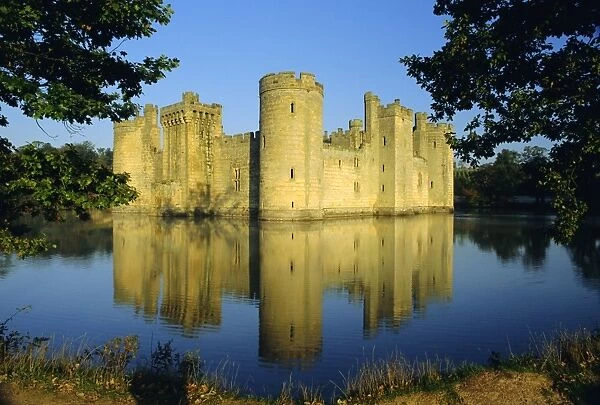 Bodiam Castle from the southeast, East Sussex, England, UK, Europe