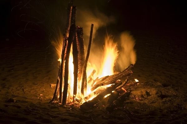 Bonfire on beach, Punta Islita, Nicoya Pennisula, Pacific Coast, Costa Rica