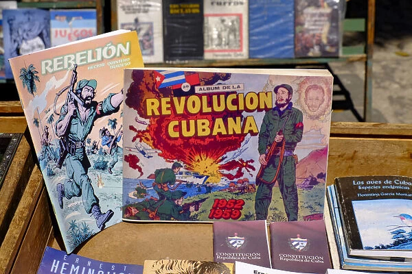 Books for purchase in Plaza de Armas, Havana, Cuba, West Indies, Central America