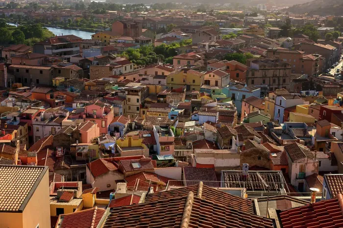 Framed Print : Bosa city colorful buildings at sunset, Bosa, Sardinia, Italy, Mediterranean, Europe Framed Print : Bosa city colorful buildings at sunset, Bosa, Sardinia, Italy, Mediterranean, Europe