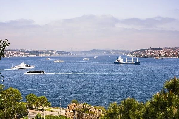 Bosphorus Strait, with European Istanbul on left and Asian Istanbul on right, Istanbul