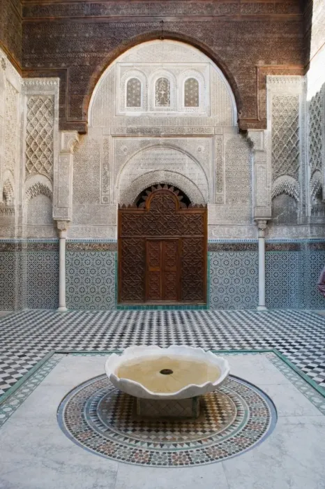 Framed Print : Bou Inania Madrasah, courtyard, Medina, UNESCO World Heritage Site, Fez
