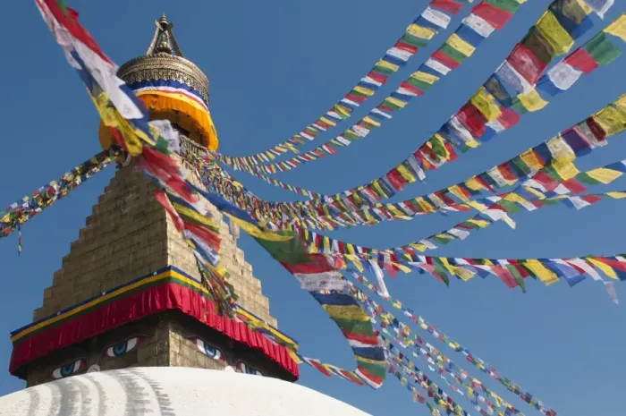 Framed Print : Bouddha (Boudhanath) (Bodnath) in Kathmandu is covered in colourful prayer flags Framed Print : Bouddha (Boudhanath) (Bodnath) in Kathmandu is covered in colourful prayer flags