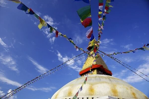 Boudha (Bodhnath) (Boudhanath) Tibetan stupa in Kathmandu, UNESCO World Heritage Site, Nepal, Asia